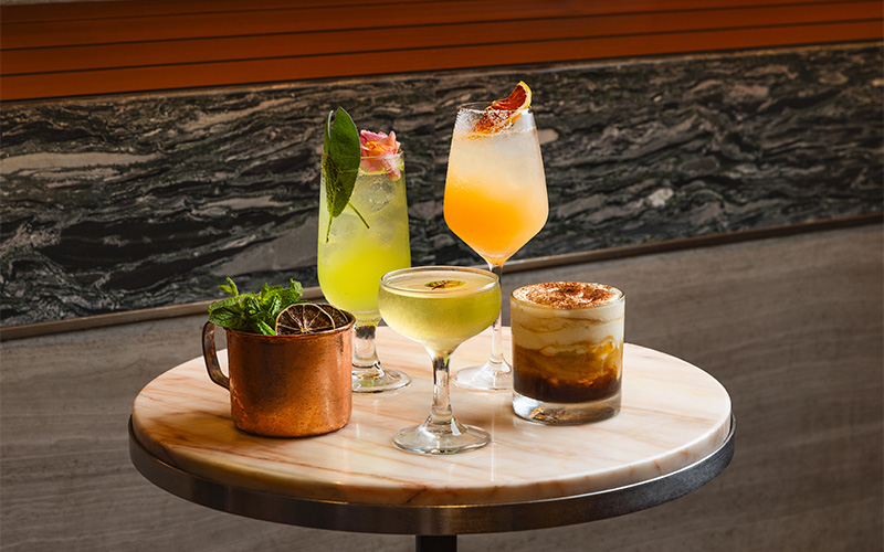 An exquisite selection of cocktails and beverages