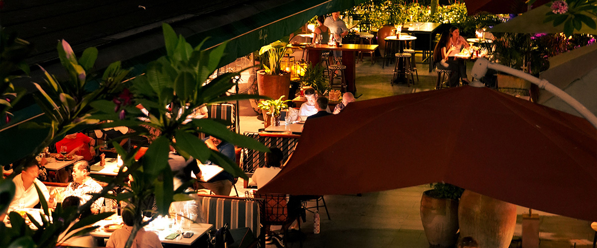 Diners enjoying the outdoor patio space at Publico.